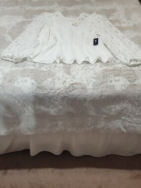 Womens aliceblue White Peplum Top
